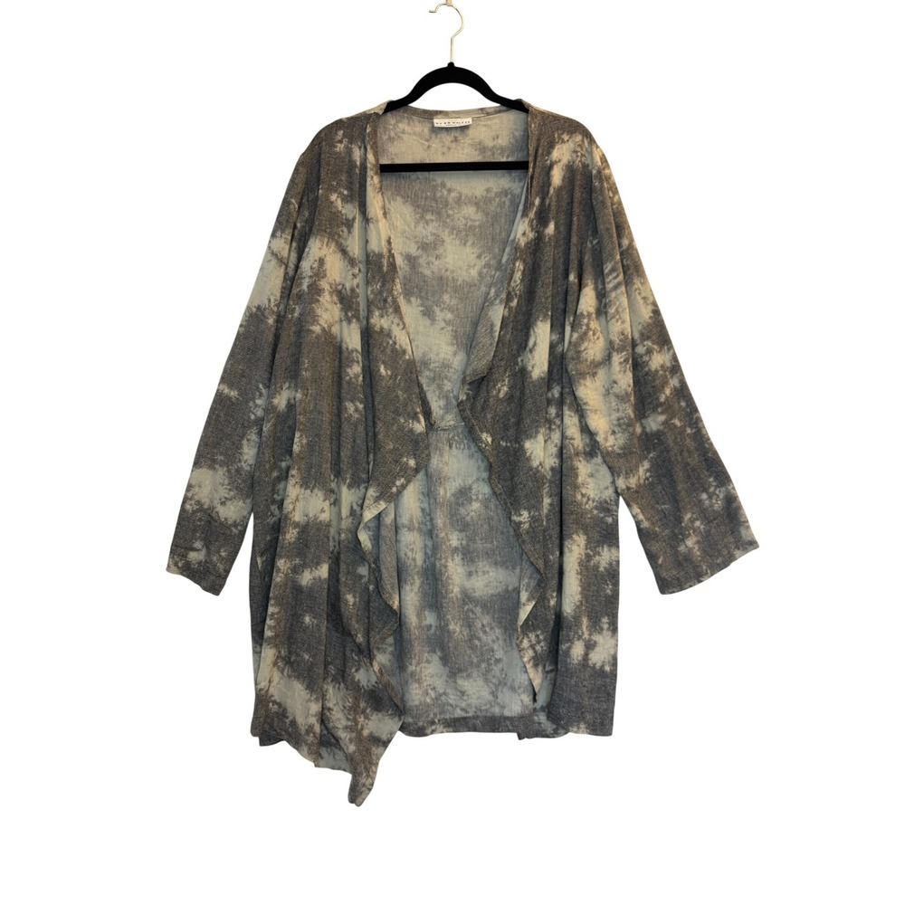 Bryn Walker Cardigan Large Long Line Linen Blend Open Front Lagenlook